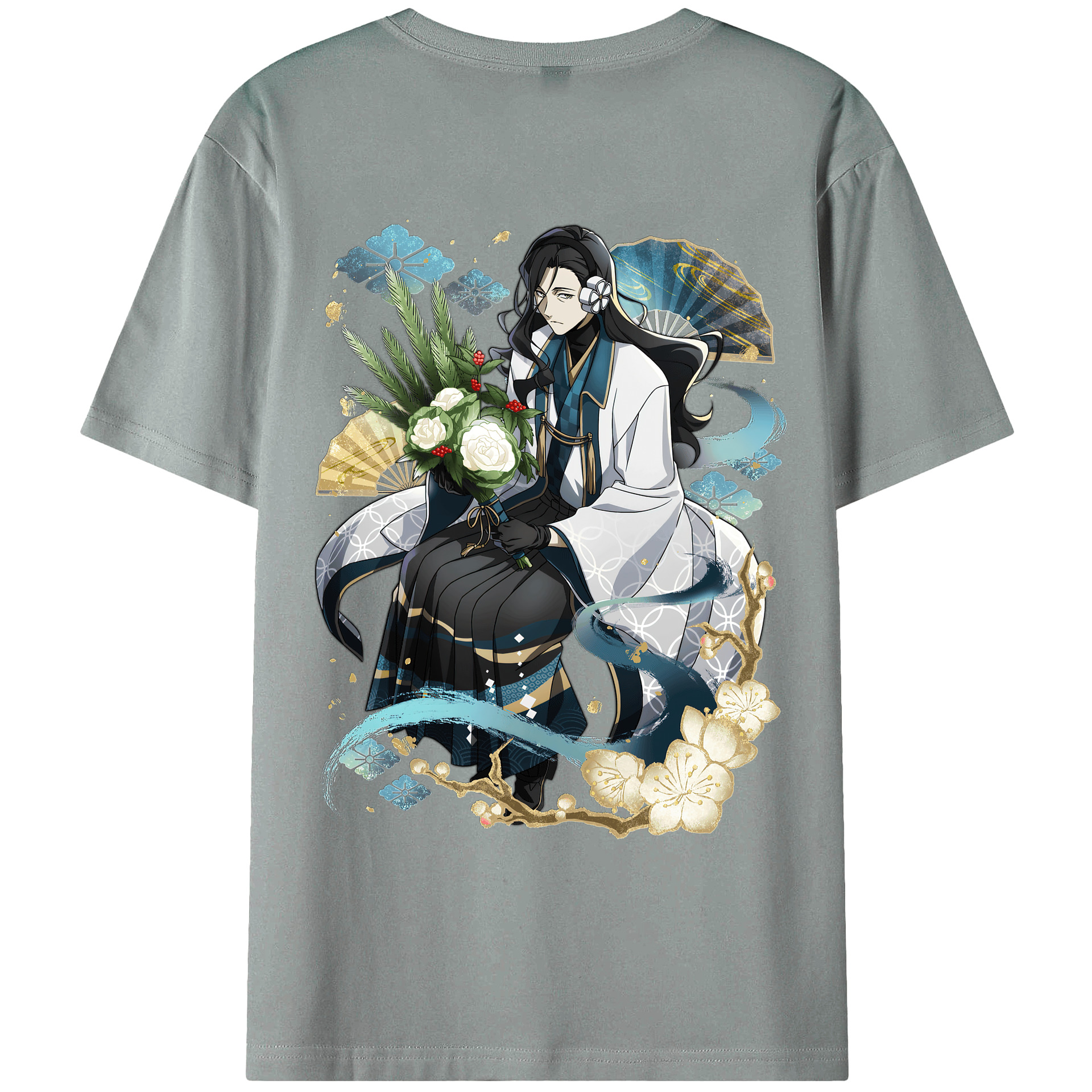 （画像用） 文豪ストレイドッグス Bungo Stray Dogs 綿100％ メンズ半袖Tシャツ（バックプリント） 通気性